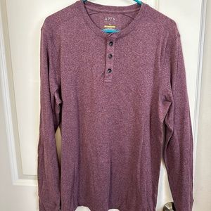 Mens Burgundy, long sleeve shirt